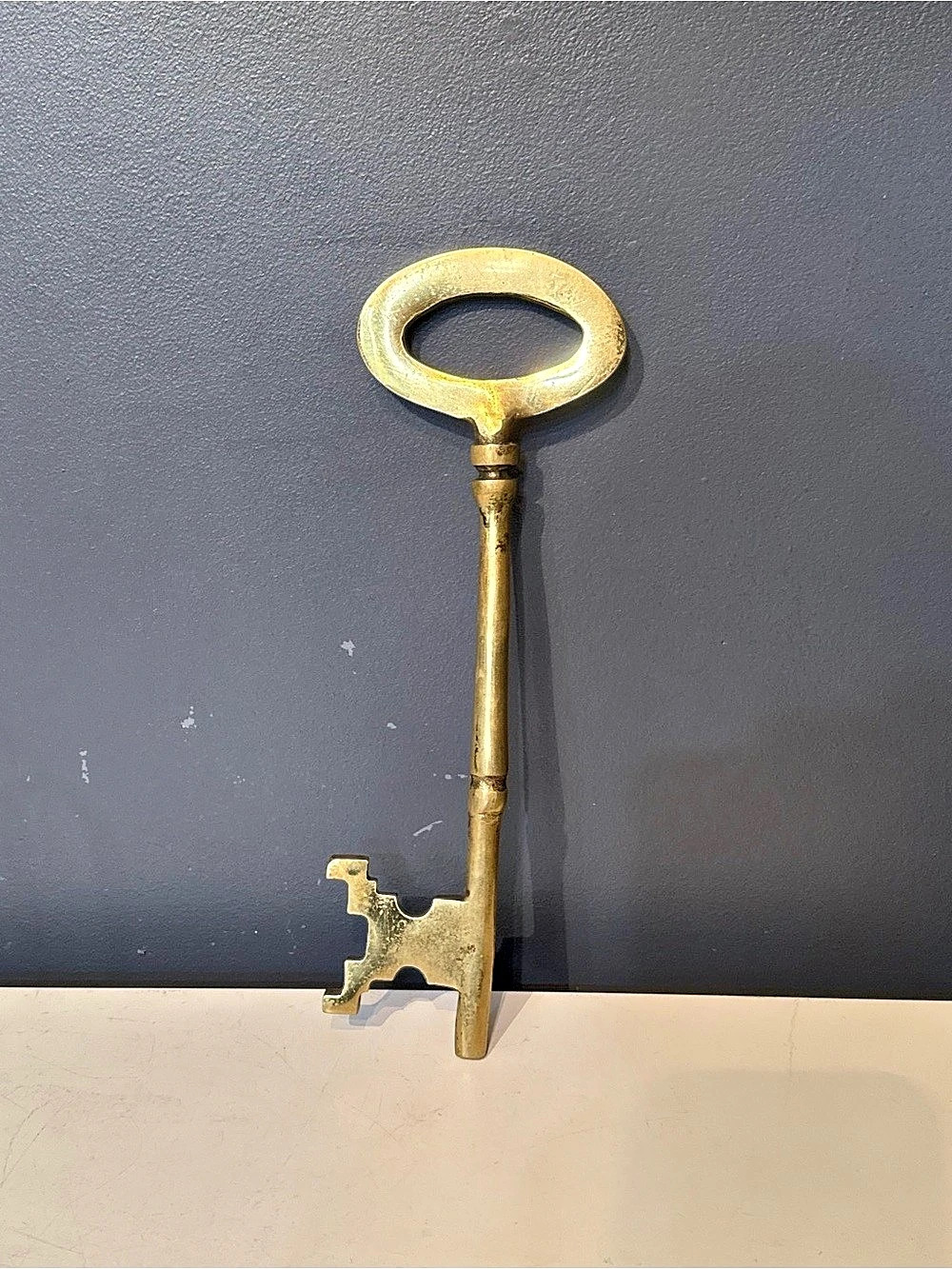 Oversized Gold-Tone Decorative Key
